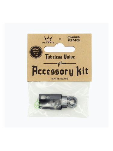 Peaty's X Chris King Mk2 Комплект аксесоари за безкамерни клапани сив 83806