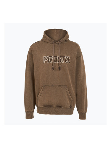 Мъжка карирана качулка PROSTO тъмнокафява