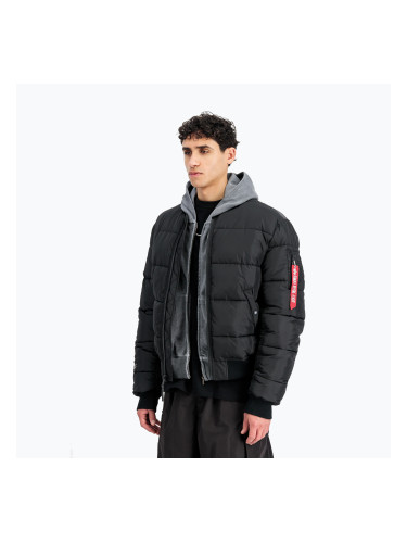 Мъжко ватирано яке Alpha Industries MA-1 Logo Puffer Bomber black