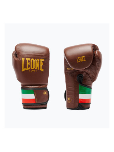 Боксови ръкавици LEONE 1947 Italy '47 black/white/brown