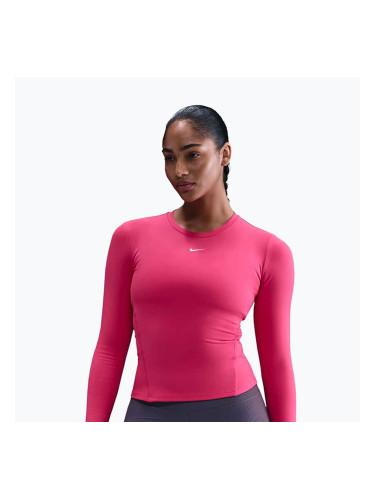 Дамска блуза с дълъг ръкав Nike One Fitted Dri-Fit rush pink/white