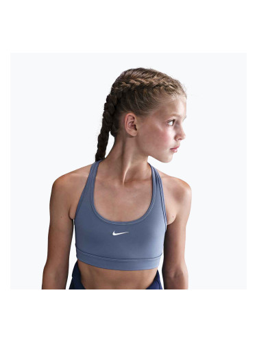 Детски спортен сутиен Nike Swoosh world indigo/white