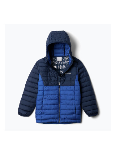 Детско пухено яке Columbia Powder Lite II Hooded mountain blue/ collegiate navy