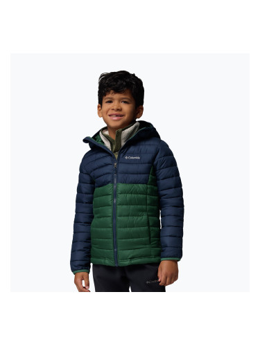 Детско яке Columbia Powder Lite II Hooded rain forest/collegiate navy