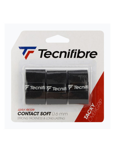 Tecnifibre Contact Меки обвивки за тенис ракети 12 бр. черни.