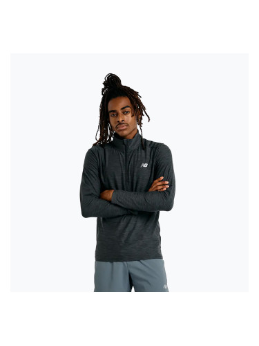 Мъжки суитшърт за бягане New Balance Space Dye 1/4 Zip black