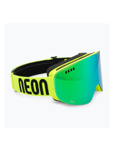 Скиорска маска Neon Light yellow/mirror green