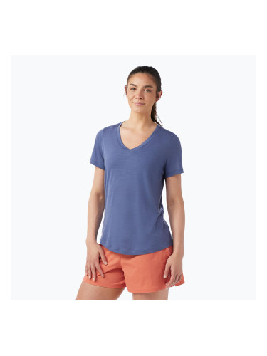 Дамска риза Smartwool Active Ultralite V-Neck за трекинг nightfall blue