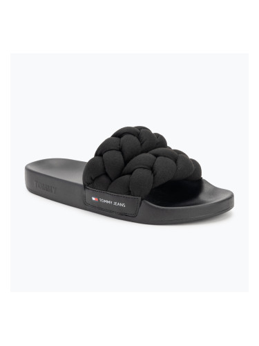 Дамски чехли Tommy Jeans Braided Slide frozen black