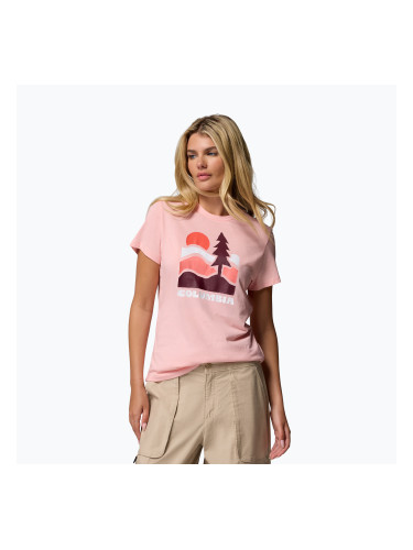 Дамска тениска за трекинг Columbia Ruby Springs Graphic Fitted pink sand/get hiked