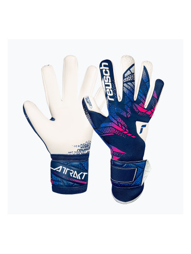 Вратарски ръкавици Reusch AttraStrapless black/bachelor buttonkt RE:GRIP blue/pink/white