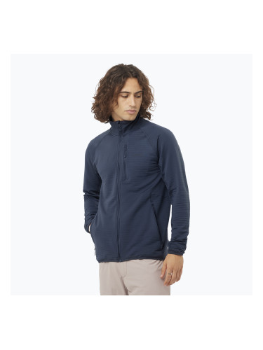 Мъжки потник за трекинг Salomon Lightwarm Full Zip blue nights