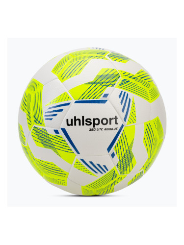 Футбол uhlsport 350 Lite Addglue бяло/флуорово жълто/тъмно синьо размер 4