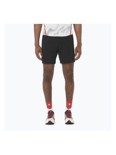 Мъжки къси панталони за бягане Salomon S/Lab Speed Spl 7" тъмно черно / огнено червено