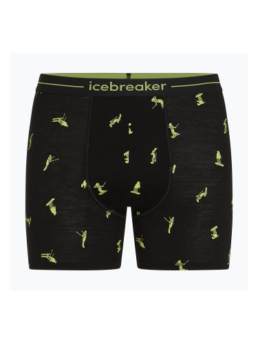 Мъжки термоактивни боксерки icebreaker Anatomica Snow Day black/peridot/aop