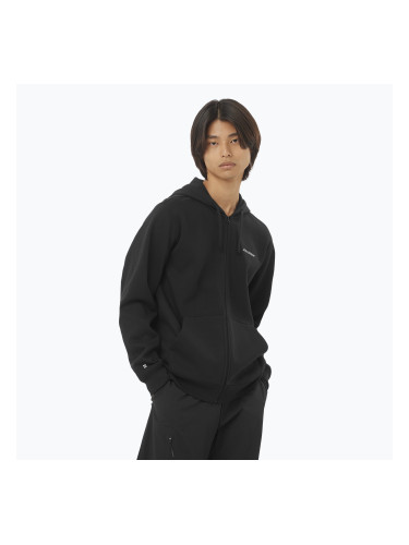 Мъжка качулка с цип Salomon Logo deep black