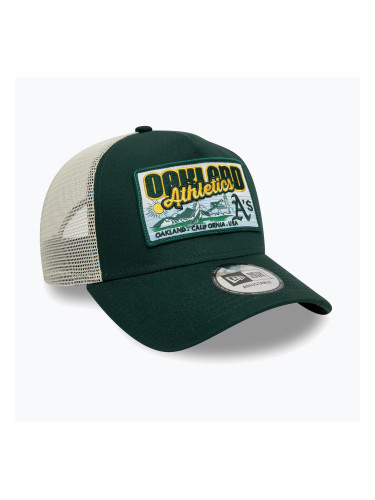 New Era MLB Patch Trucker Oakland Athletics тъмнозелена бейзболна шапка