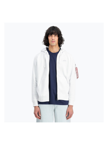 Alpha Industries мъжки суитшърт Back Print Zip бял
