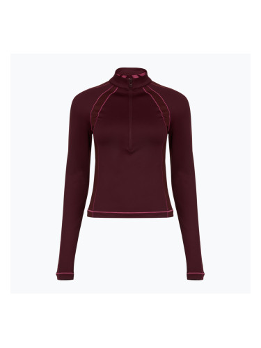 Мъжка тениска Under Armour ColdGear Textured 1/2 Zip, dark burgundy/fuchsia twilight/metallic silver