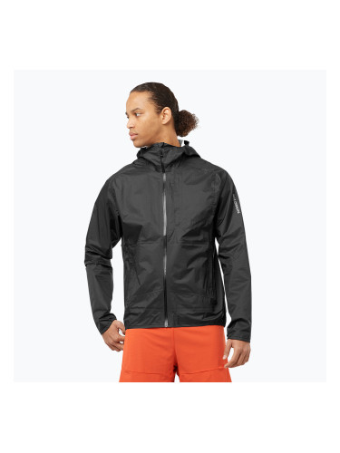 Мъжко водоустойчиво яке за бягане Salomon Bonatti deep black