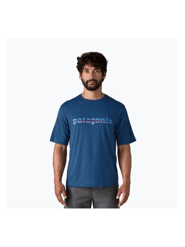 Мъжка тениска Patagonia Cap Cool Daily Graphic Shirt '73 text logo / clement blue x-dye