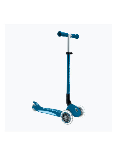 Globber Primo Сгъваем плюс светлини бензинов син детски триколесен скутер