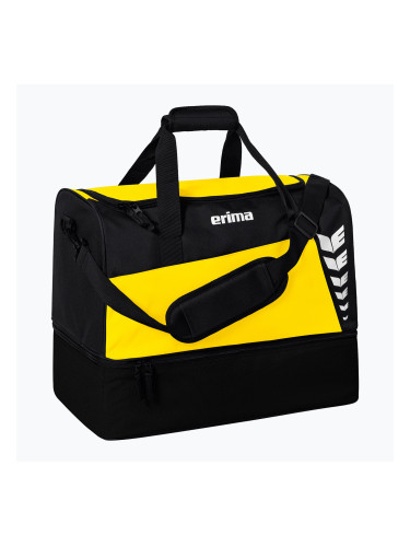 Спортна чанта ERIMA Six Wings Sports Bag With Bottom Compartment 60 l yellow/black