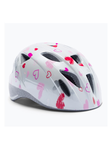 Детска велосипедна каска Alpina Ximo white hearts