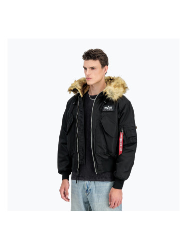 Alpha Industries мъжко яке с качулка 45/P Custom Bomber черно/отразително