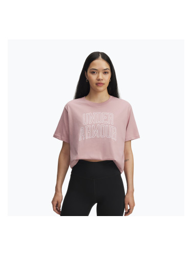 Дамска тениска за тренировка Under Armour Rival Campus tourmaline pink/white