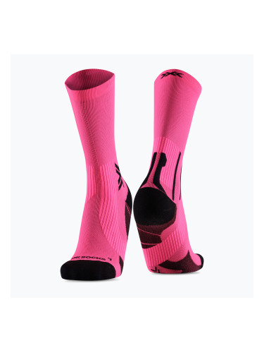 Мъжки чорапи X-Socks Run Perform Crew fluo pink/x black