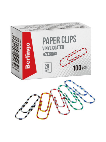 Кламери Berlingo зебра 28 мм оп.100