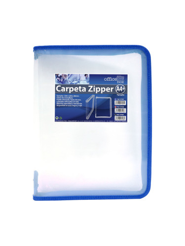 Папка с цип OfBox Lateral A4+ син