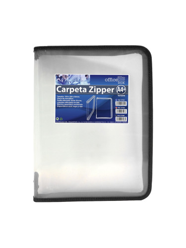 Папка с цип OfBox Lateral A4+ черен