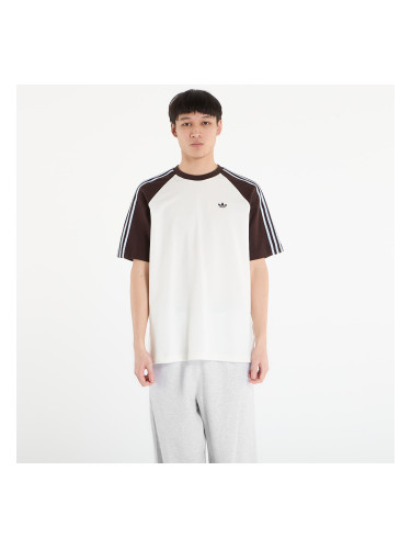 Тениска adidas Britcore Short Sleeve Ringer T-Shirt Off White/ Aurora Coffee L