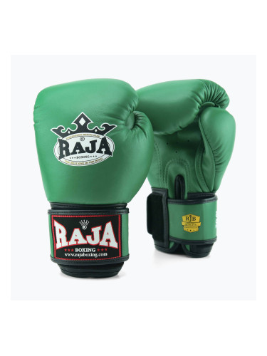 RAJA BOXING Единична стандартна естествена кожа зелени боксови ръкавици