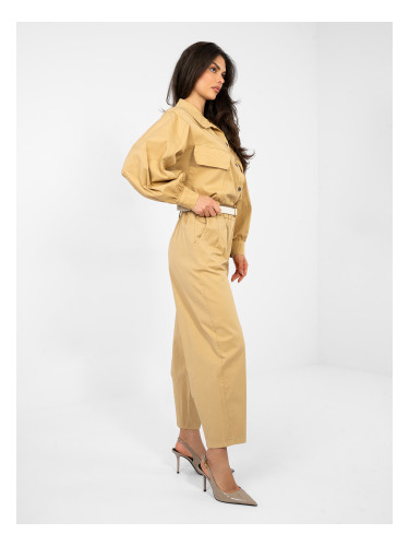 Едноцветни панталони в цвят камила