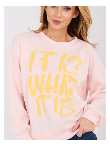 Розов суитшърт с надпис