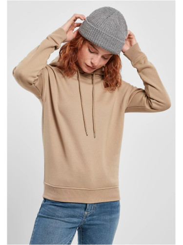 Дамски суичър с качулка в пясъчен цвят