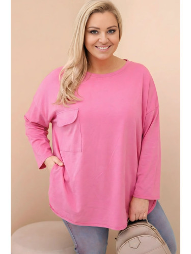 Блуза с големи размери и джоб