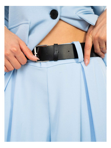 Светлосини панталони с висока талия