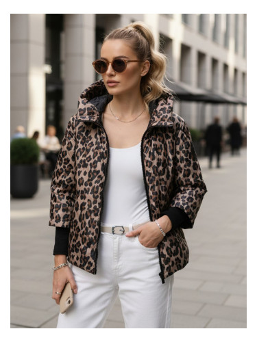 Ватирано яке с леопардово принтиране