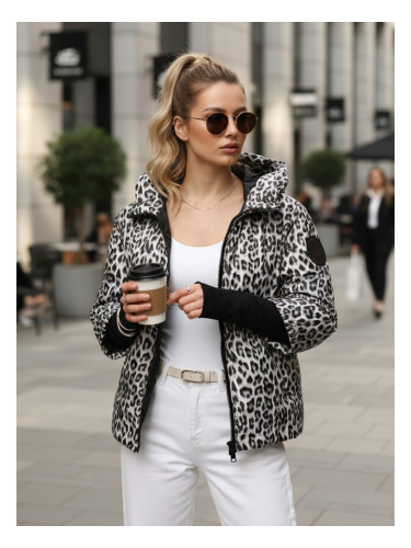 Дамско ватирано яке с леопардов принт