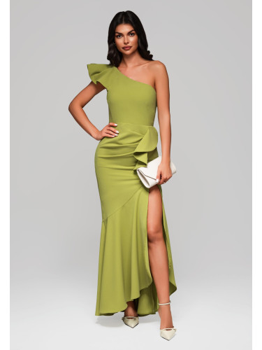 Елегантна вечерна рокля с едно рамо