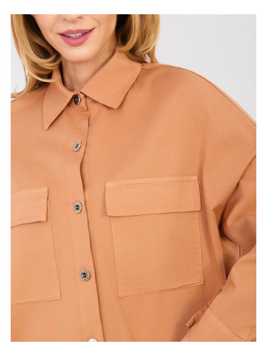 Дамска риза в тъмно оранжево