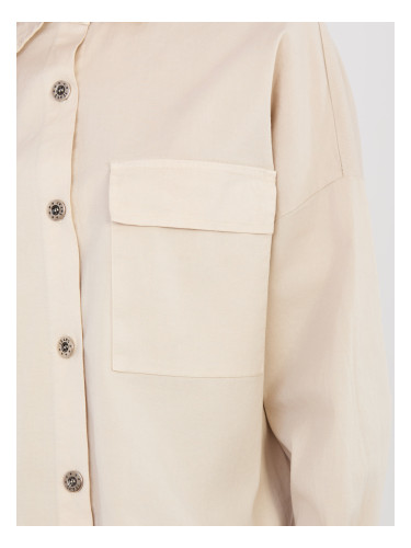 Бежова едноцветна риза