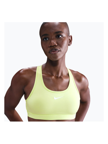 Спортен сутиен Nike Swoosh Medium Support light lemon twist/stone mauve/white