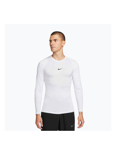 Мъжка блуза с дълъг ръкав за тренировка Nike Pro Dri-Fit Tight Fitness white/black