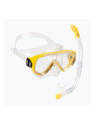 Детски комплект с шнорхел Cressi Onda + маска Мексико + шнорхел прозрачен жълт DM1010131