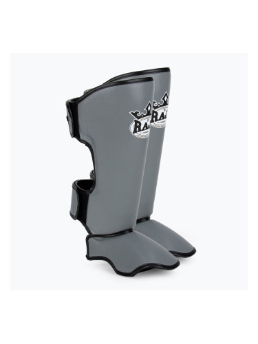 RAJA BOXING Олекотени предпазители за пищяли Полукожени сиви протектори за пищяли и стъпала